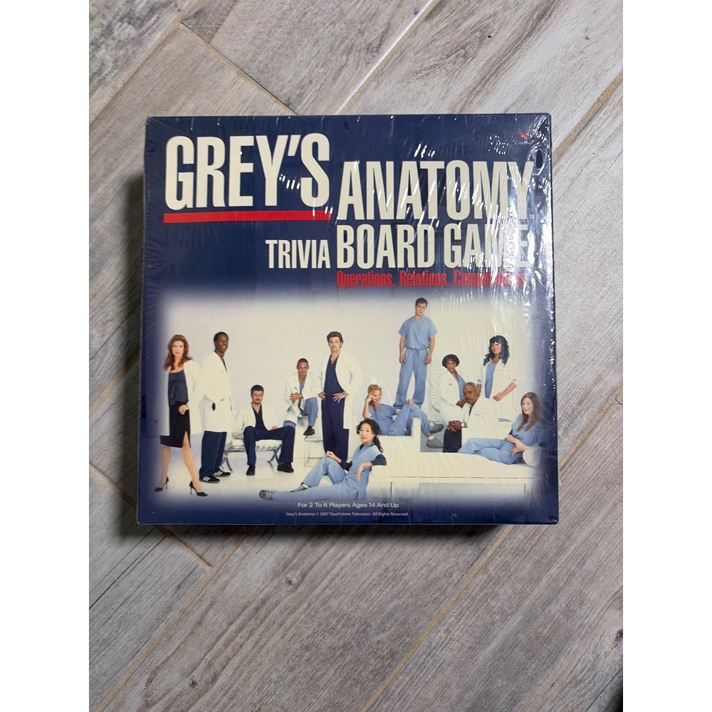 Cardinal Grey's Anatomy Trivia Board Game OS Blue Unisex Y2K Medical Drama 2007